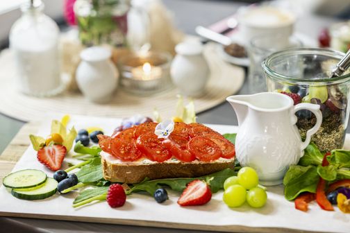 Aufnahme einer Frühstücksplatte im Landhotel Schaapskroog