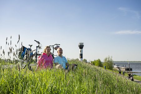 Am Deich an der Elbe